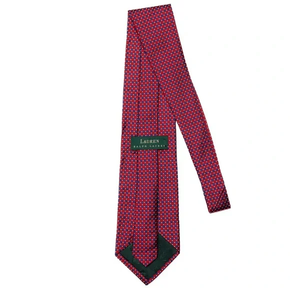 Lauren Ralph Lauren Red,‎ Blue, and White Silk Necktie, EUC - Picture 3 of 6